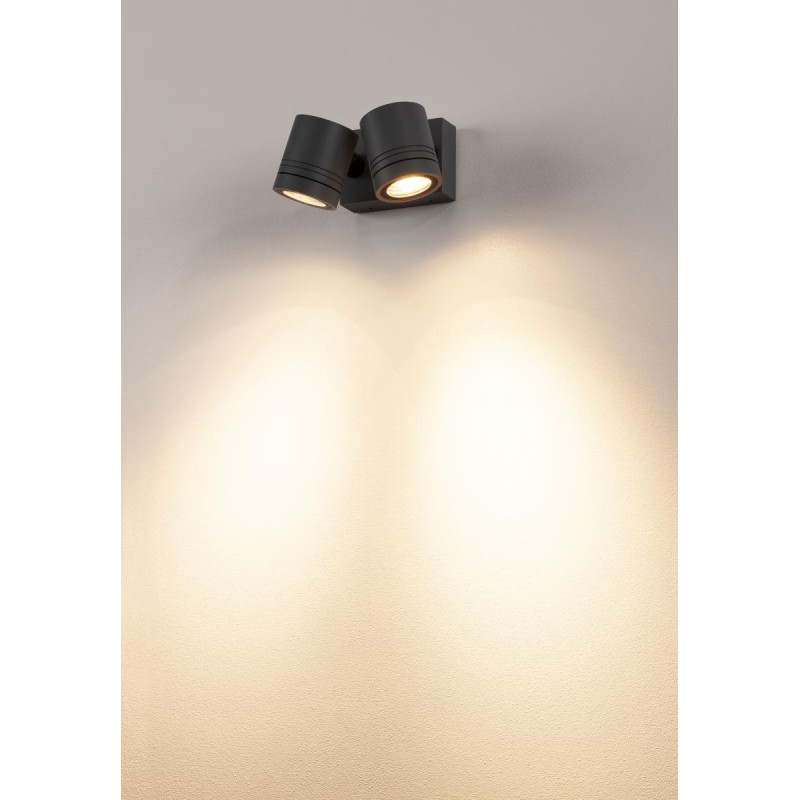2 spots MYRA applique gris QPAR51 2xGU10 max. 2x50W IP55 - SLV - 233095