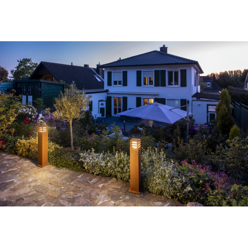 Borne extérieure RUSTY® 70 fonte rouillée LED 9W 3000K IP55 bord de mer - SLV - 233437