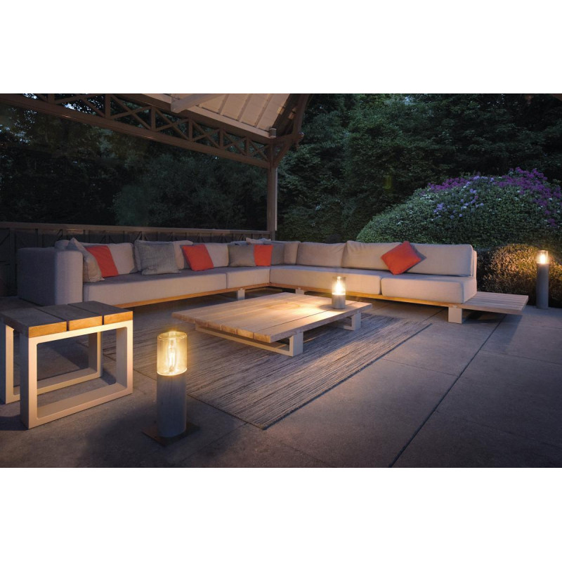Borne extérieure LISENNE 40 gris/verre fumé E27 23W max IP54 basalte - SLV - 1000665