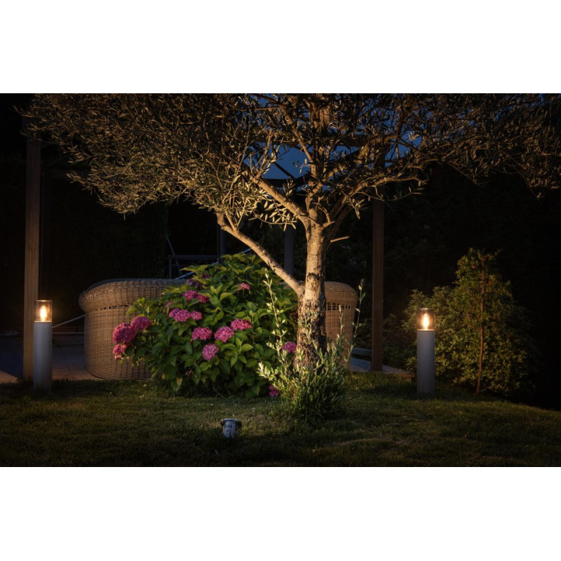 Borne extérieure LISENNE 70 gris/verre fumé E27 23W max IP54 basalte - SLV - 1000666