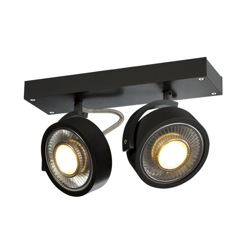 Plafonnier et applique KALU intérieur double noir GU10/QPAR111 2x75W max - SLV - 1000703