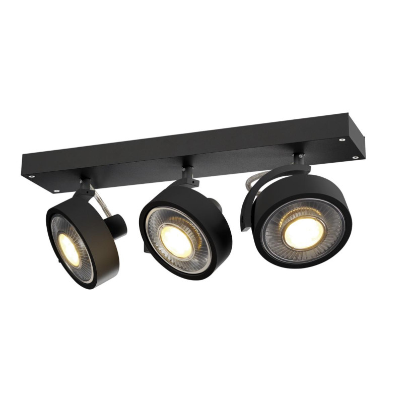 Plafonnier et applique KALU intérieur triple noir GU10/QPAR111 3x75W max - SLV - 1000704