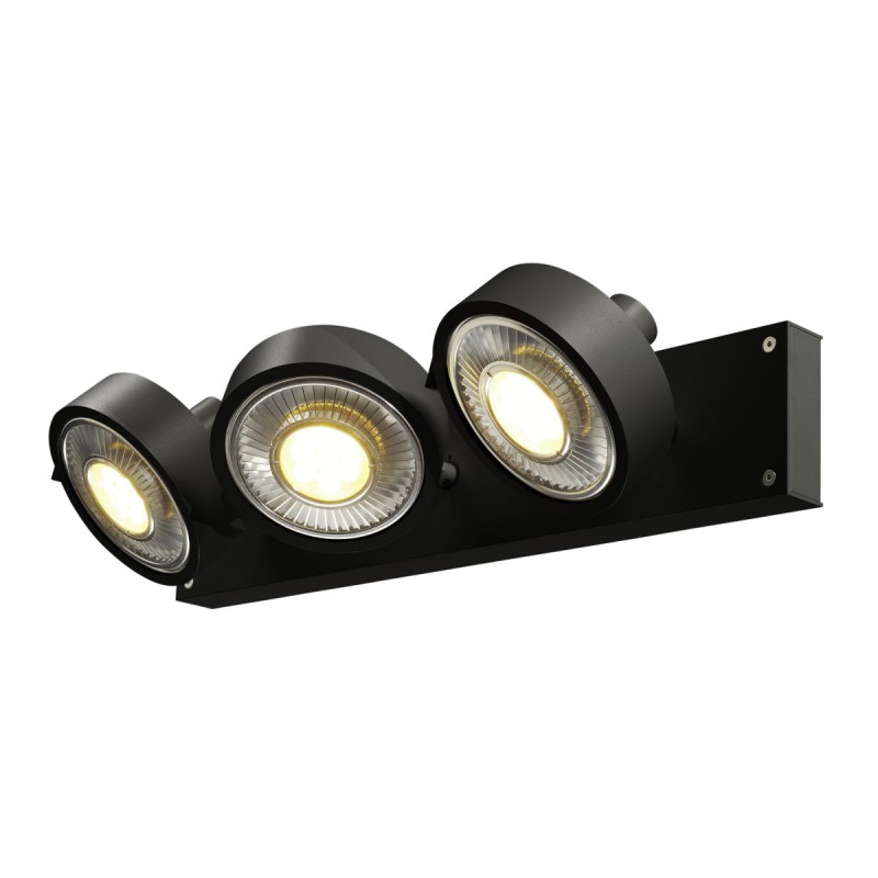 Plafonnier et applique KALU intérieur triple noir GU10/QPAR111 3x75W max - SLV - 1000704