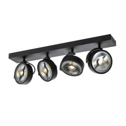 Plafonnier applique KALU intérieur quadruple noir GU10/QPAR111 4x75W max - SLV - 1002023