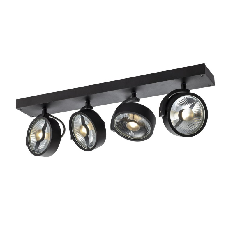 Plafonnier applique KALU intérieur quadruple noir GU10/QPAR111 4x75W max - SLV - 1002023