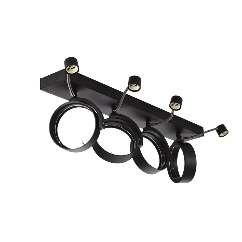Plafonnier applique KALU intérieur quadruple noir GU10/QPAR111 4x75W max - SLV - 1002023