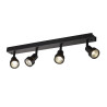 Applique et plafonnier intérieur PURI quad noir mat GU10/QPAR51 4x 50W max - SLV - 1002029