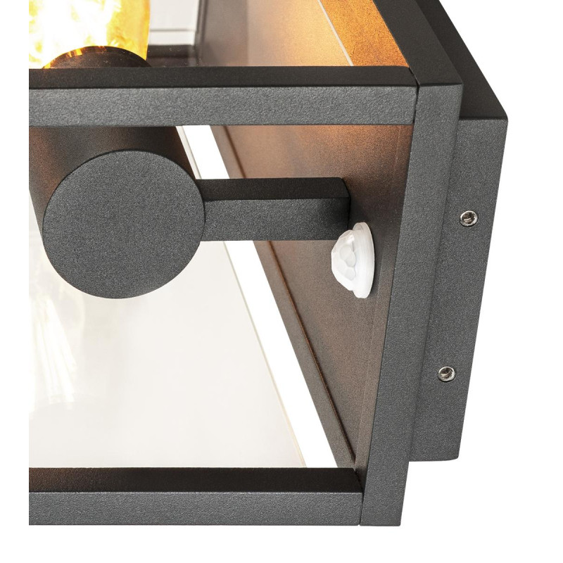 Applique QUADRULO SENSOR E27 gris avec détecteur de mouvements - SLV - 1002402