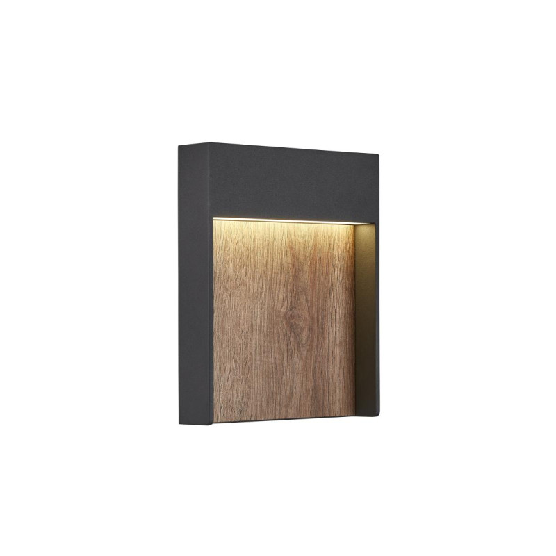Applique extérieure FLATT gris/imitation bois LED 14W 3000/4000K IP6 - SLV - 1002953