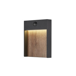 Applique extérieure FLATT SENSOR gris/imitation bois LED 16W 3000/400 - SLV - 1002955