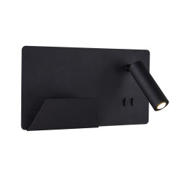 Applique int. liseuse SOMNILA SPOT gauche noir LED 13W 3000K avec port USB - SLV - 1003455
