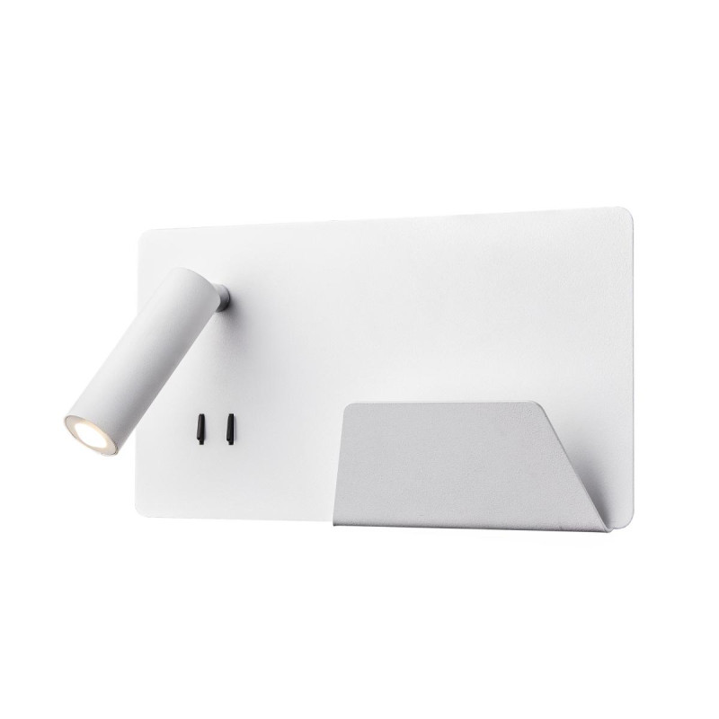 Applique int. liseuse SOMNILA SPOT droite blanc LED 13W 3000K avec port USB - SLV - 1003458