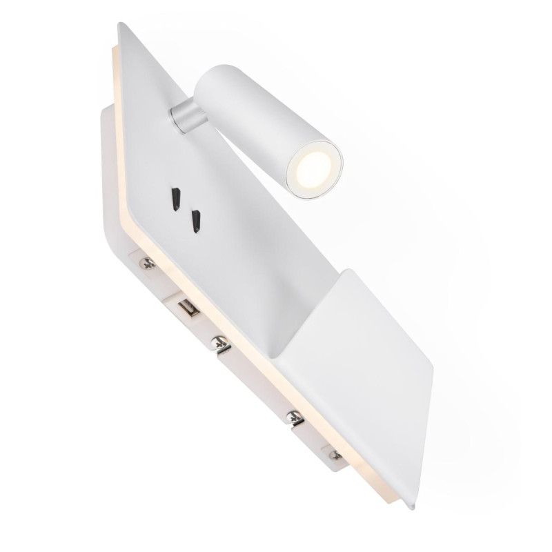 Applique int. liseuse SOMNILA SPOT droite blanc LED 13W 3000K avec port USB - SLV - 1003458