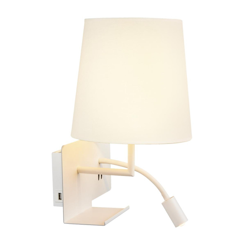 Applique int. liseuse SOMNILA FLEX gauche blanc LED 3W 3000K avec port USB - SLV - 1003459