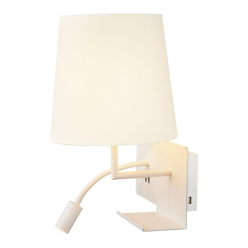 Applique int. liseuse SOMNILA FLEX droite blanc LED 3W 3000K avec port USB - SLV - 1003460
