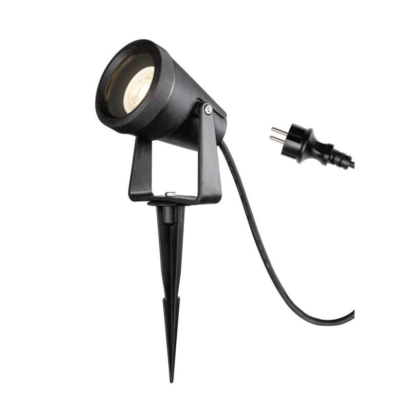Projecteur ext. SAMRINA spot piquet noir GU10 7Wmax IP65 plast. recyclé - SLV - 1004757
