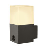 Applique extérieure carrée GRAFIT gris E27 11W max IP44 détecteur - SLV - 1006183