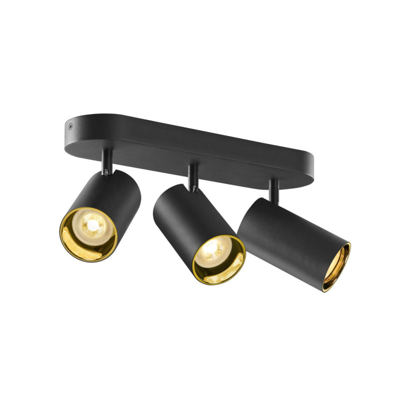 Applique et plafonnier ASTO TUBE cylindrique GU10 3x max. 10W noir - SLV - 1006427
