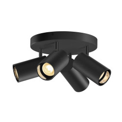 Plafonnier ASTO TUBE cylindrique GU10 4x max. 10W noir - SLV - 1006429