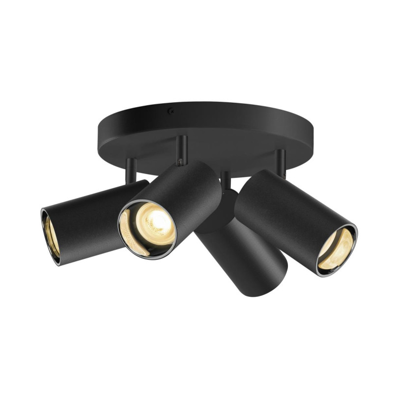 Plafonnier ASTO TUBE cylindrique GU10 4x max. 10W noir - SLV - 1006429