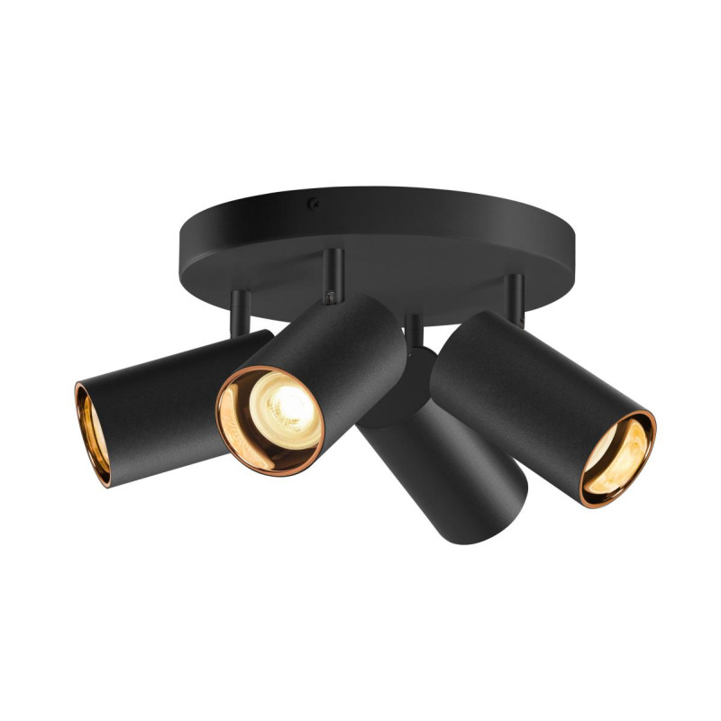 Plafonnier ASTO TUBE cylindrique GU10 4x max. 10W noir - SLV - 1006429