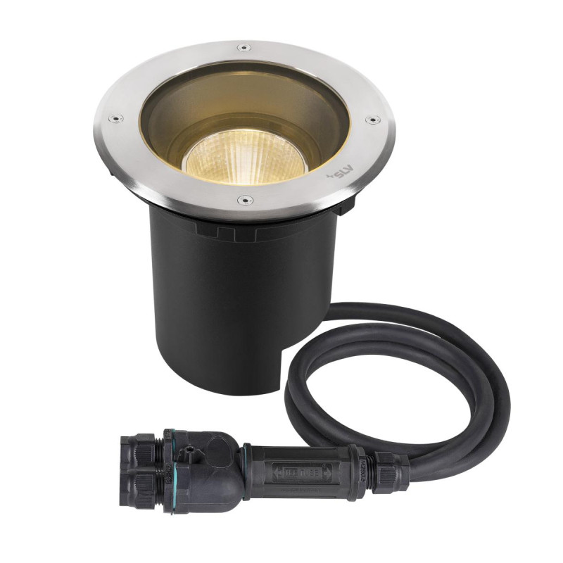 Encastré de sol rond DASAR 2.0 24° 3000&nbsp;K alimentation DALI acier inoxydable - SLV - 1007243