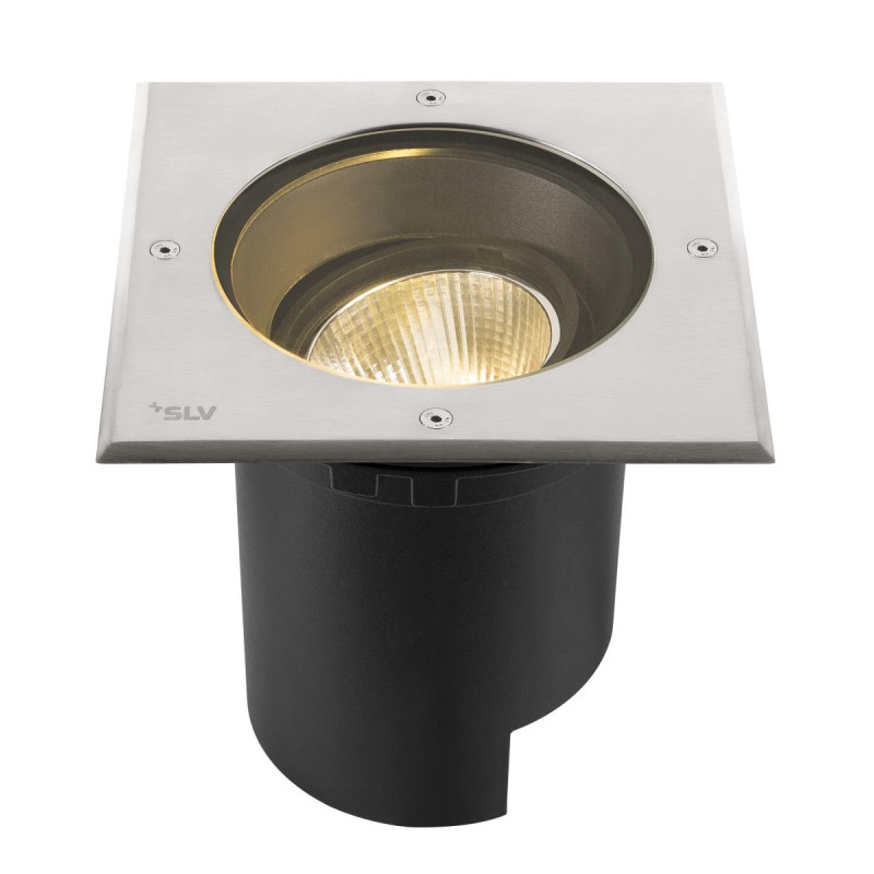 Encastré de sol carré DASAR 2.0 24° 3000&nbsp;K alimentation DALI acier inoxydable - SLV - 1007244