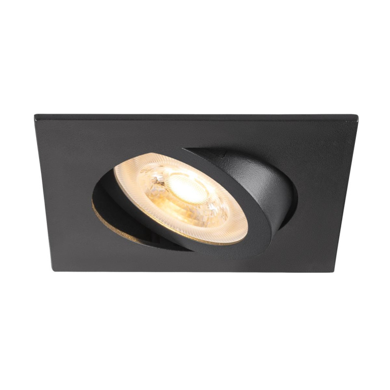 Spot encastré NEW TRIA® 68 int carré orientable noir GU10 10W IP 20 - SLV - 1007372
