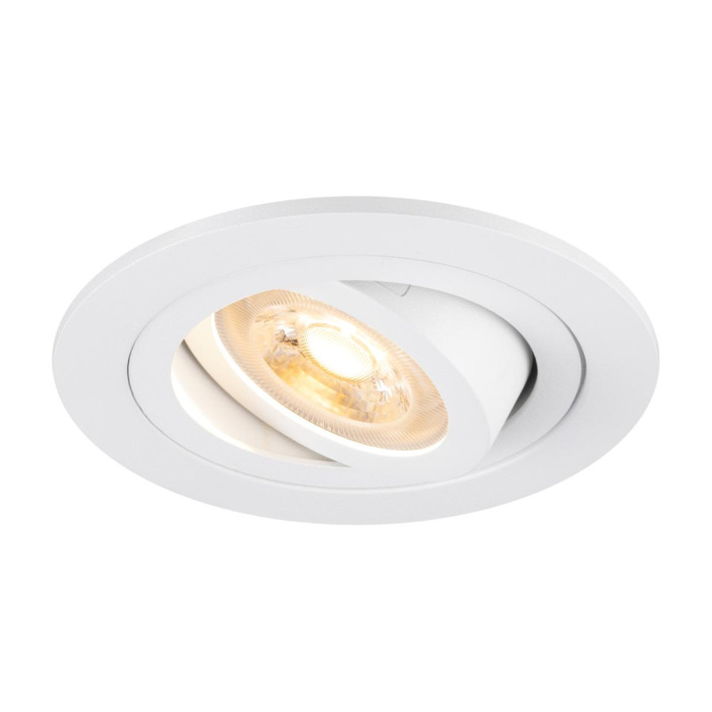 Spot encastré NEW TRIA® 75 int rond orientable blanc GU10 10W IP 20 - SLV - 1007374