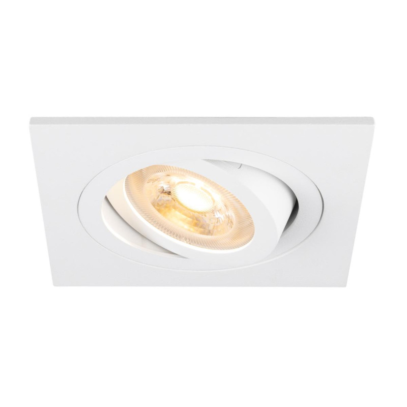 Spot encastré NEW TRIA® 75 int carré orientable blanc GU10 10W IP 20 - SLV - 1007377