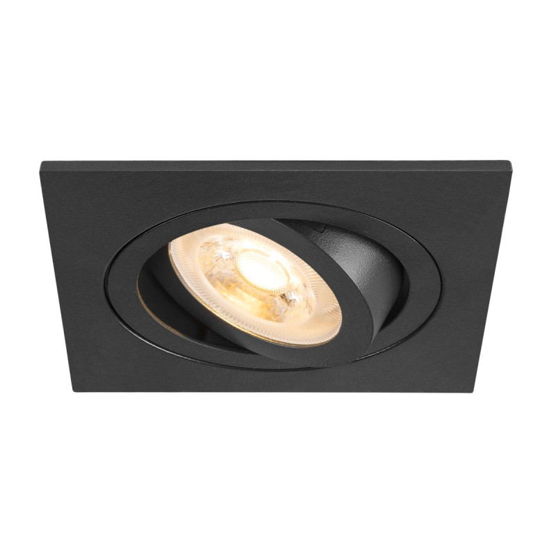 Spot encastré NEW TRIA® 75 int carré orientable noir GU10 10W IP 20 - SLV - 1007378