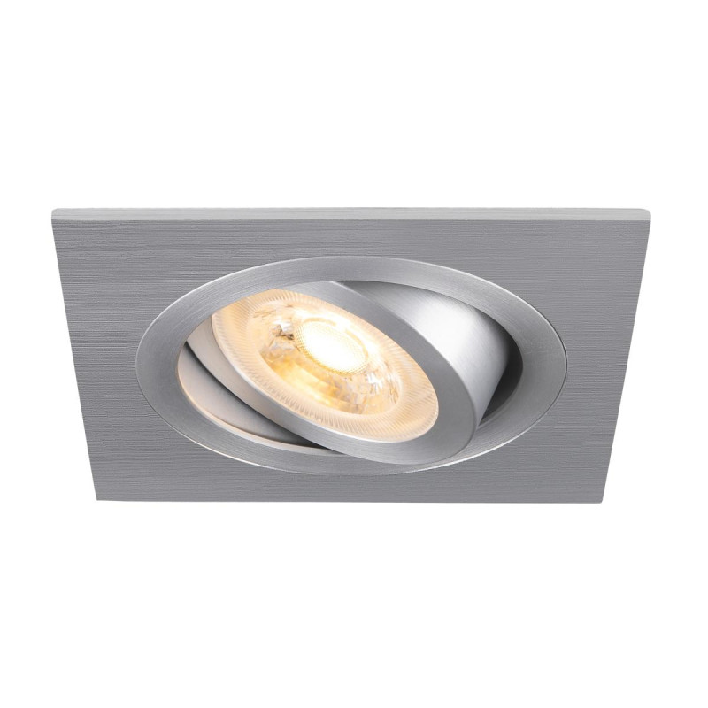 Spot encastré NEW TRIA® 75 intérieur carré orientable alu GU10 10W IP 20 - SLV - 1007379