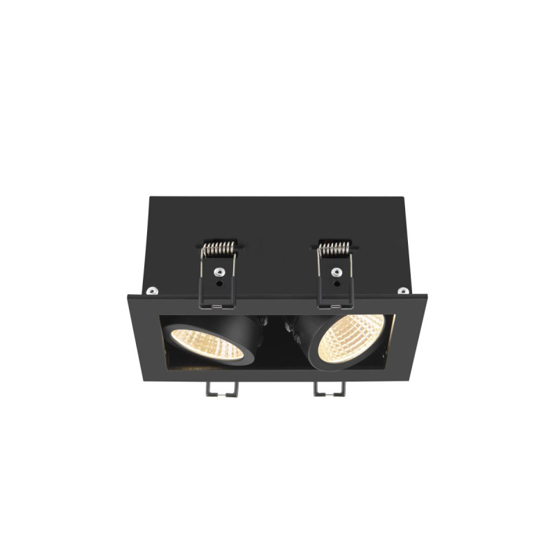 Spot encastré KADUX double 3000&nbsp;K 38° IP&nbsp;20 carré noir - SLV - 1007559
