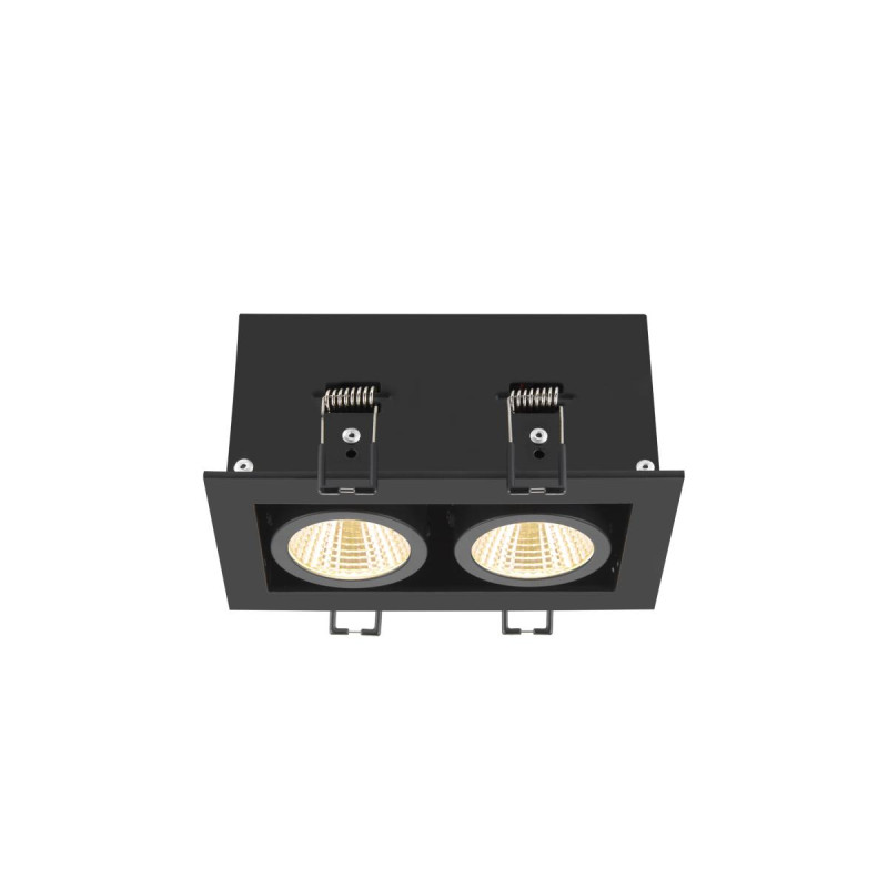 Spot encastré KADUX double 3000&nbsp;K 38° IP&nbsp;20 carré noir - SLV - 1007559