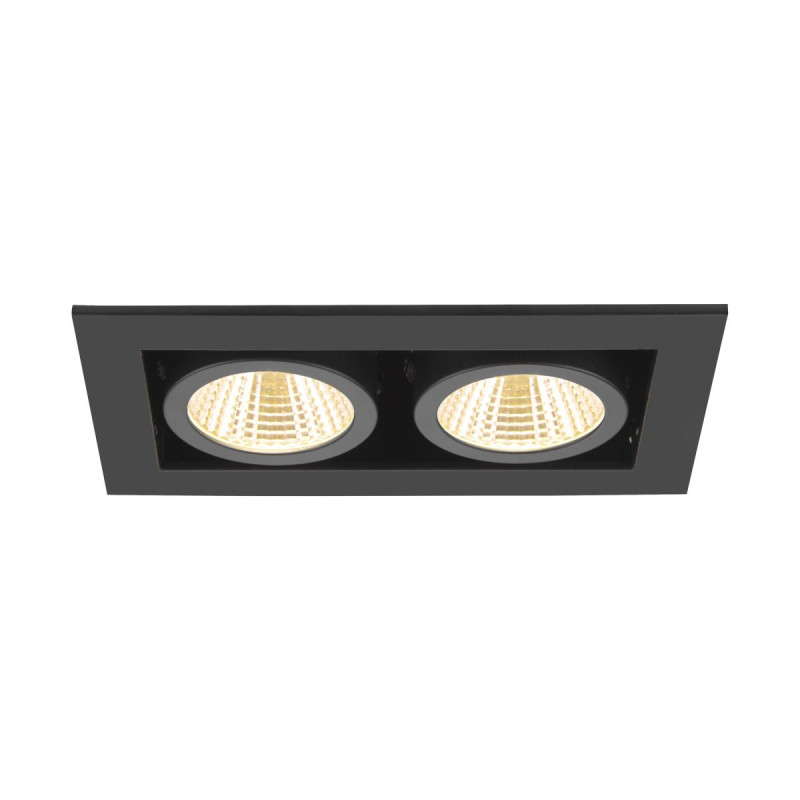 Spot encastré KADUX double 3000&nbsp;K 38° IP&nbsp;20 carré noir - SLV - 1007559
