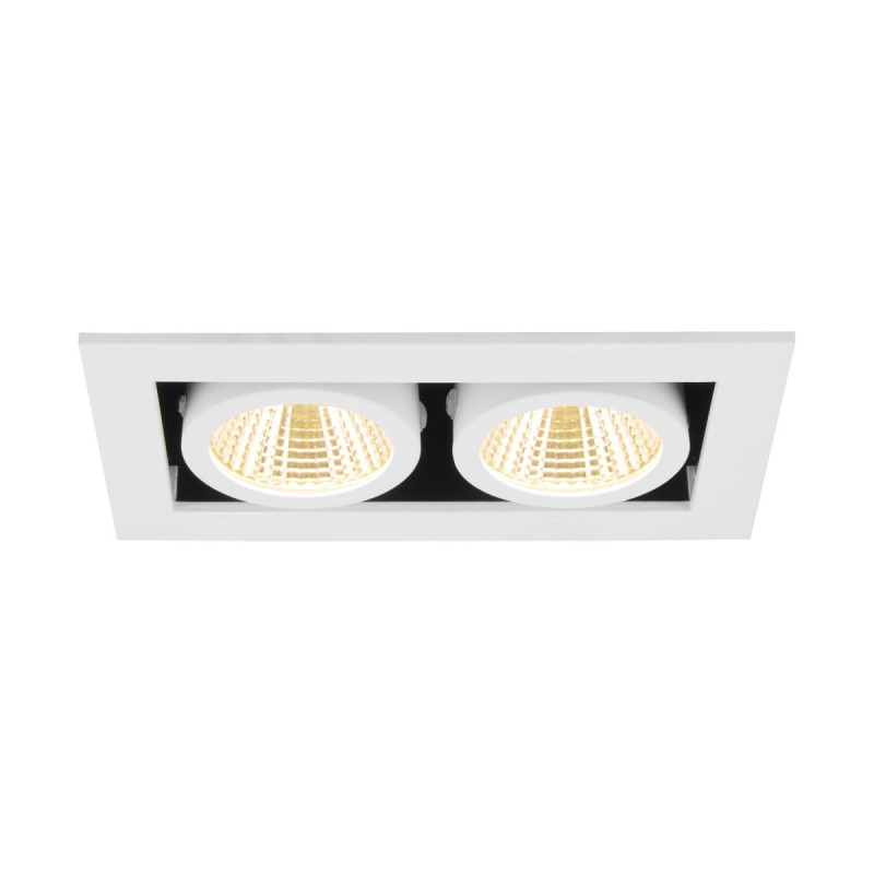 Spot encastré KADUX double 3000&nbsp;K 38° IP&nbsp;20 carré blanc - SLV - 1007560