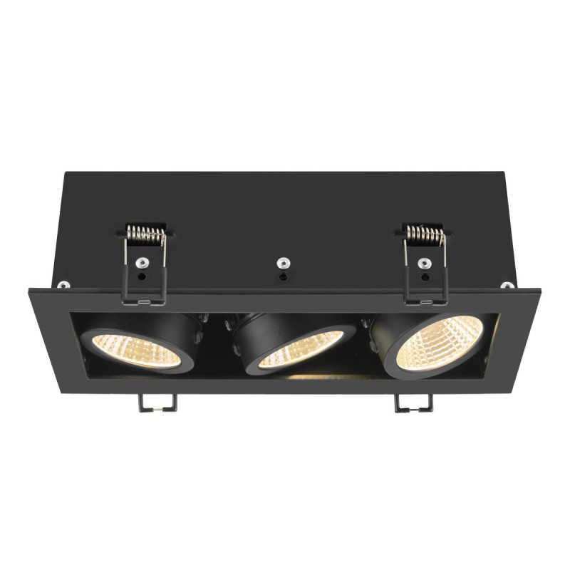 Spot encastré KADUX triple 3000&nbsp;K 38° IP&nbsp;20 carré noir - SLV - 1007567