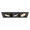 Spot encastré KADUX triple 3000&nbsp;K 38° IP&nbsp;20 carré noir - SLV - 1007567