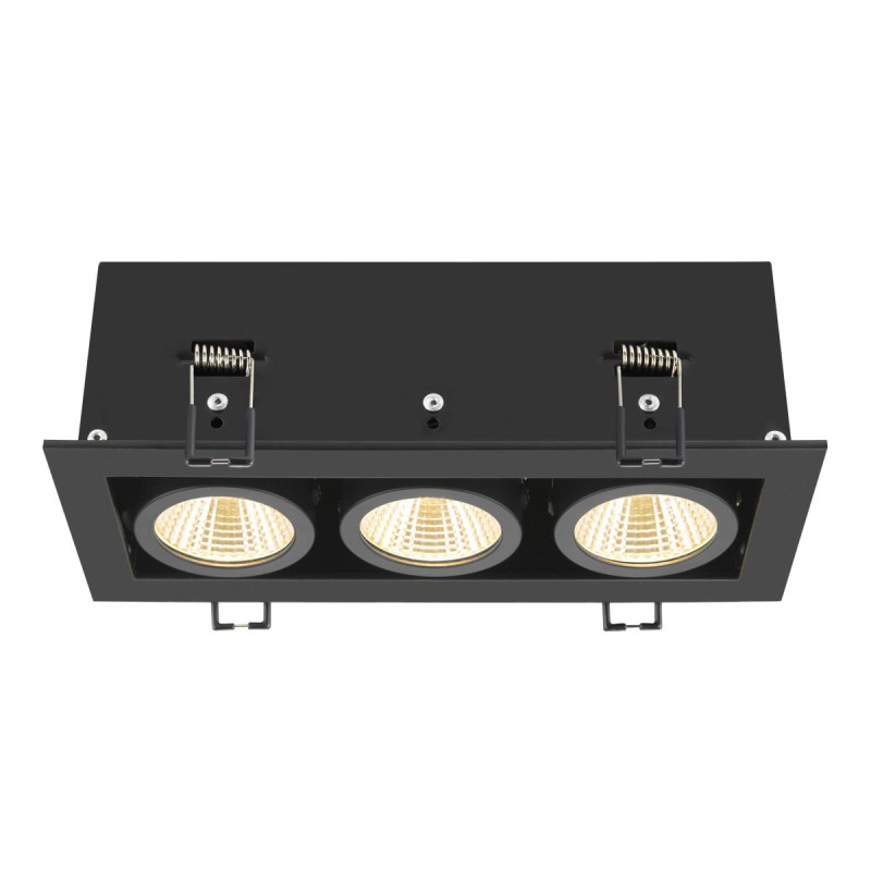 Spot encastré KADUX triple 3000&nbsp;K 38° IP&nbsp;20 carré noir - SLV - 1007567