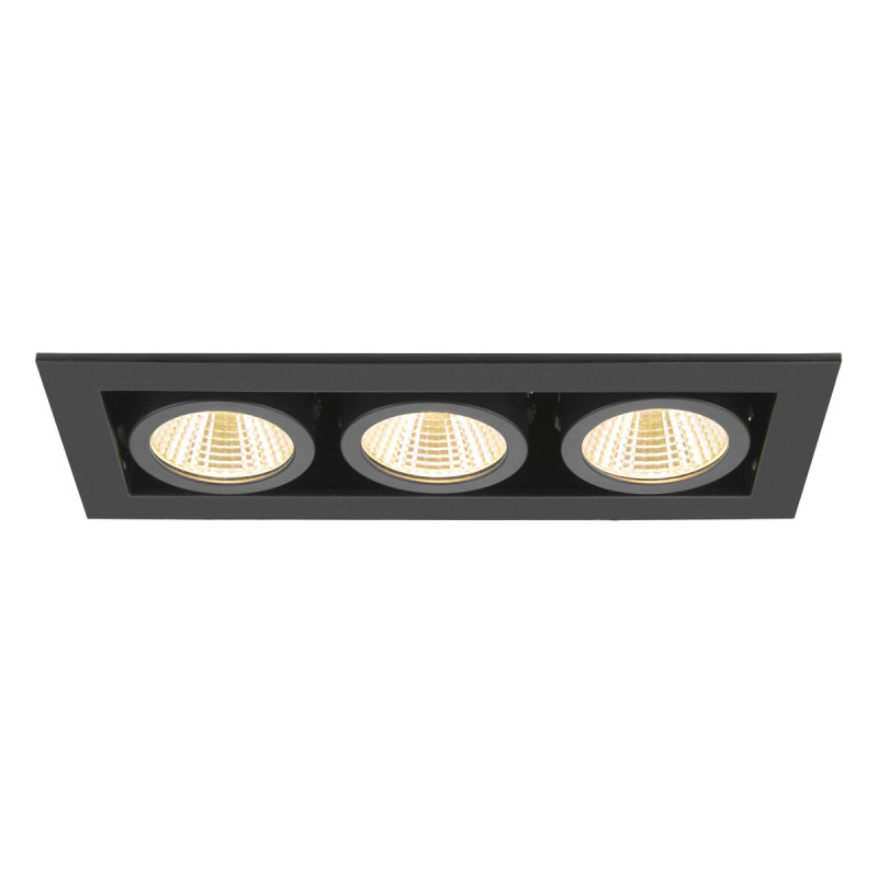 Spot encastré KADUX triple 3000&nbsp;K 38° IP&nbsp;20 carré noir - SLV - 1007567