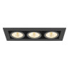 Spot encastré KADUX triple 3000&nbsp;K 38° IP&nbsp;20 carré noir - SLV - 1007567