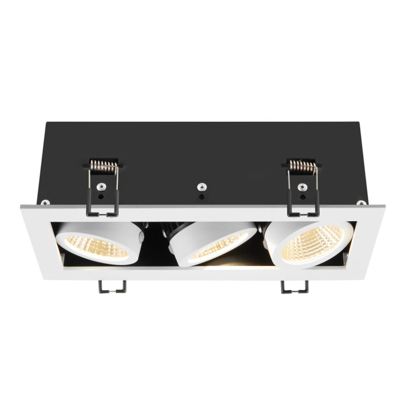 Spot encastré KADUX triple 3000&nbsp;K 38° IP&nbsp;20 carré blanc - SLV - 1007568