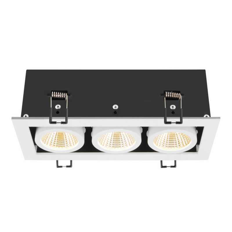 Spot encastré KADUX triple 3000&nbsp;K 38° IP&nbsp;20 carré blanc - SLV - 1007568