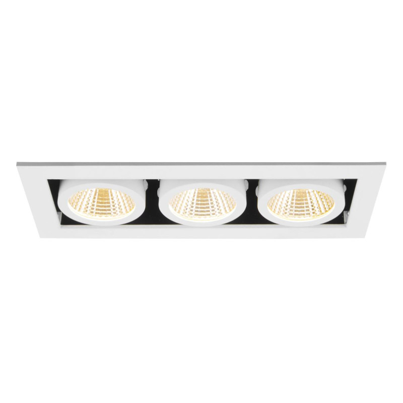 Spot encastré KADUX triple 3000&nbsp;K 38° IP&nbsp;20 carré blanc - SLV - 1007568