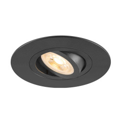 Spot encastré NEW TRIA® 75 XL int rond orientable noir GU10 10W IP20 - SLV - 1007625