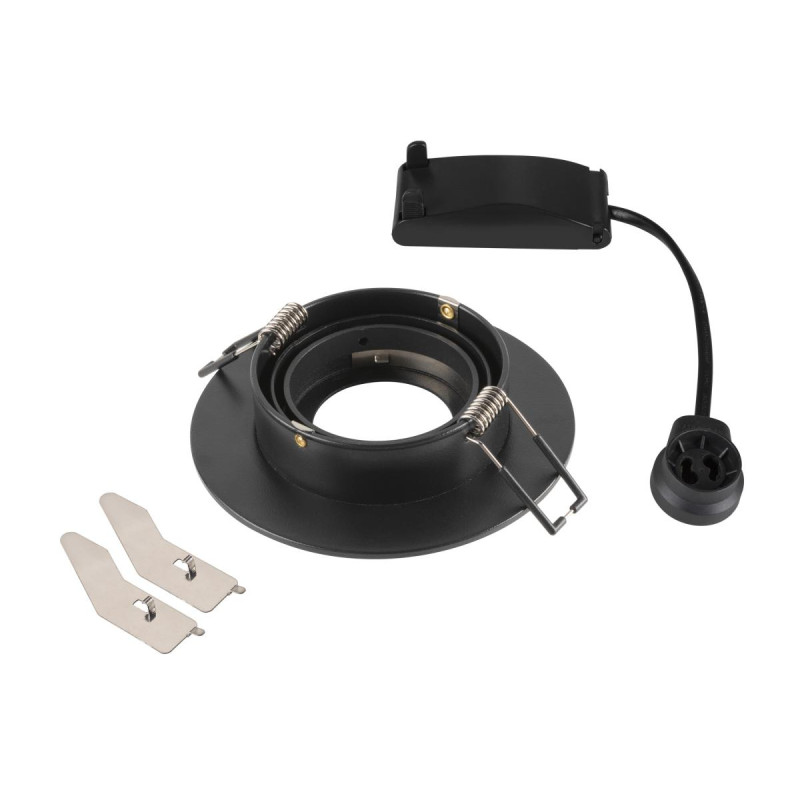 Spot encastré NEW TRIA® 75 XL int rond orientable noir GU10 10W IP20 - SLV - 1007625