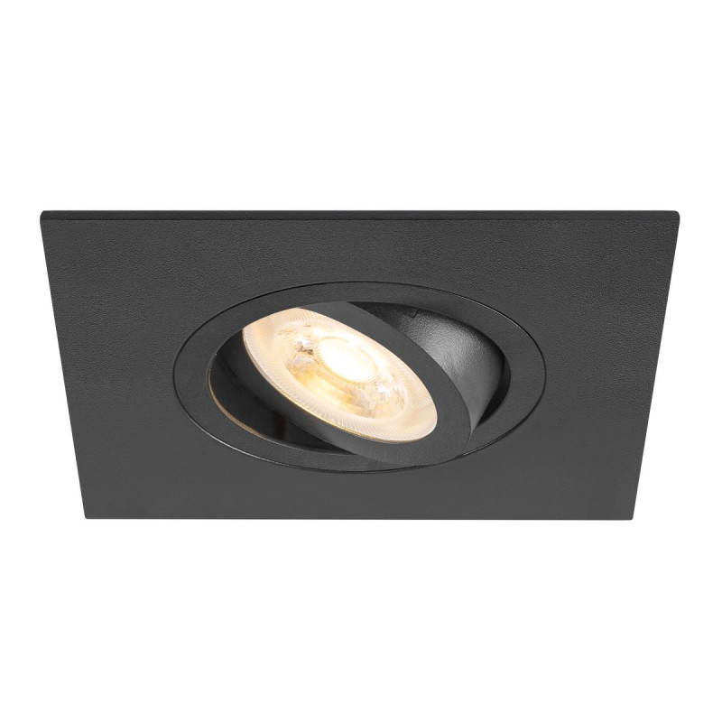 Spot encastré NEW TRIA® 75 XL int carré orientable noir GU10 10W IP20 - SLV - 1007628