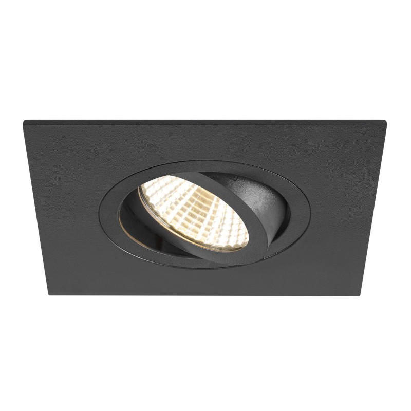 Collerette spot encastré int NEW TRIA® 75 XL carré orientable noir - SLV - 1007635