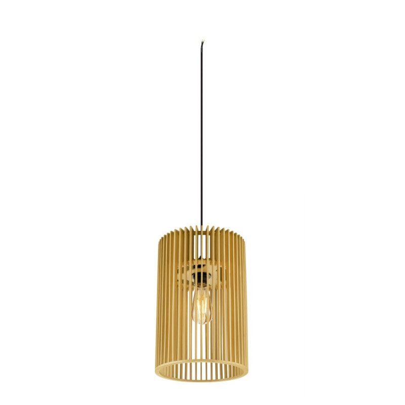 Suspension WUD intérieur E27 cylindrique câble nu 60W bois - SLV - 1008047