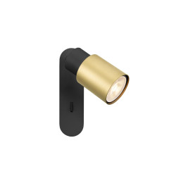 Applique et plafonnier PURI 2.0 Tube interrupteur carré 6W GU10 noir/or - SLV - 1008297
